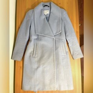 Cole Haan Belted Wrap Coat Blue Size 2